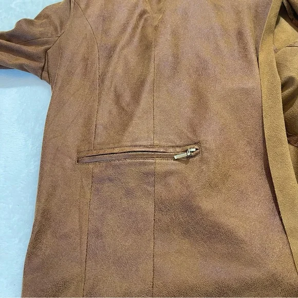 WORTHINGTON SIZE M Brown Suede Women's Jacket - Picture 8 of 9